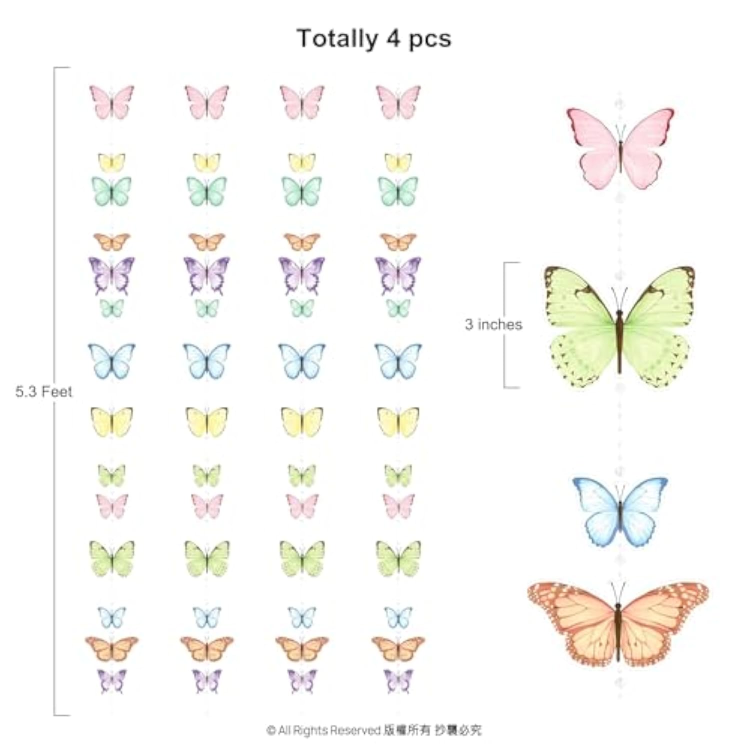 Butterfly Garlands Garden Party Decorations Pastel Floral Banner Butterflies Streamers Beads For Birthday Baby Shower Classroom Picnic Bridal Shower Spring Tea Fairy Backdrop Hanging Decor