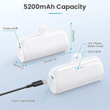 [2 Pack]Mini Portable Charger For Iphone 5200Mah,20W Pd Fast Charging Power Bank For Iphone, Ultra-Compact Battery Pack Travel Portable Phone Charger Compatible With Iphone 14 13 12 11 X 8 7 6 Series