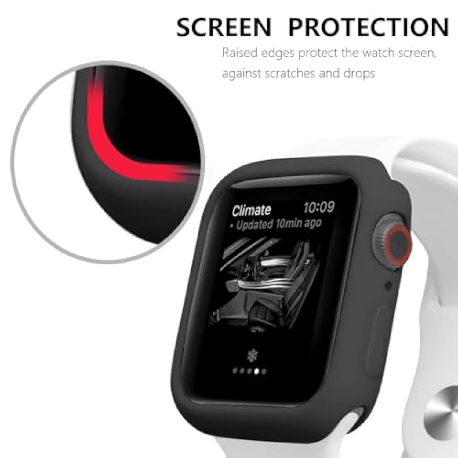 Ultra Thin Soft Tpu Bumper Case Compatible For Iwatch Apple Watch Series Ultra 3/2/1, 49Mm Black