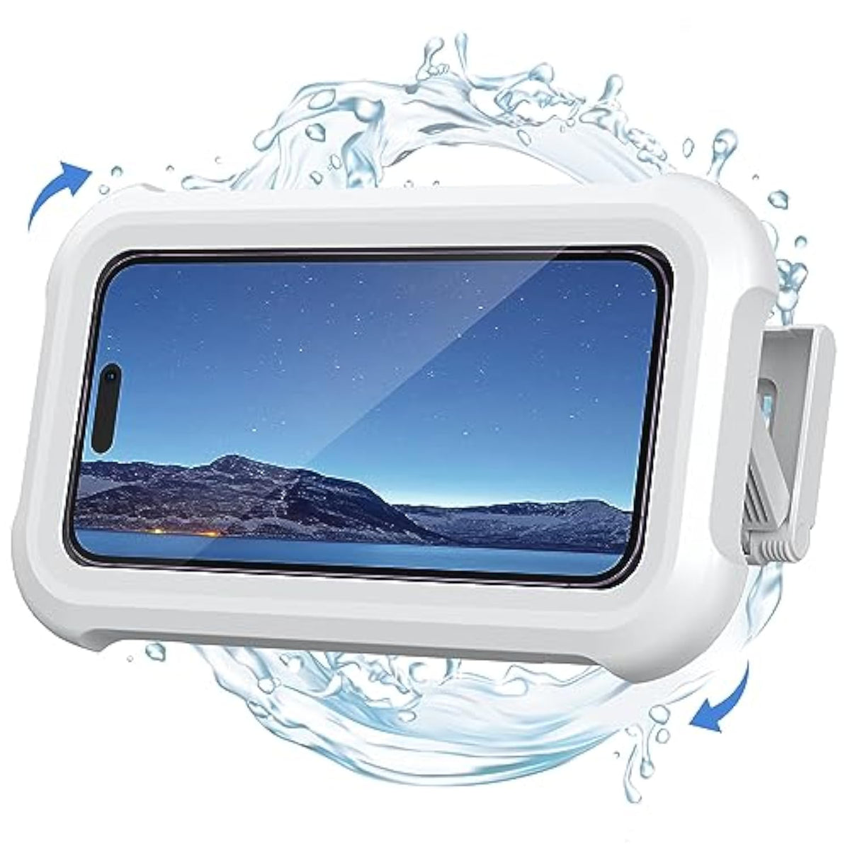 Shower Phone Holder Waterproof - 480° Rotatable Retractable Adjustable Shower Case Holder, Bathroom Wall Phone Mount Stand Water Proof Anti Fog Case, Accessories For 4-7" Cellphones