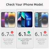 Privacy Screen Protector For Iphone 13/13 Pro/14 [2-Pack][6.1 Inch] Display Tempered Glass Film With Easy Installation Frame, Ultra Hd, 9H Hardness, Scratch Resistant, Case Friendly