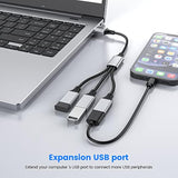 Usb Type A Splitter 2Pack 1 Male To 3 Female Usb2.0 Adapter Usb Extension Cord For Charging/Data Transfer/Laptop/Mac