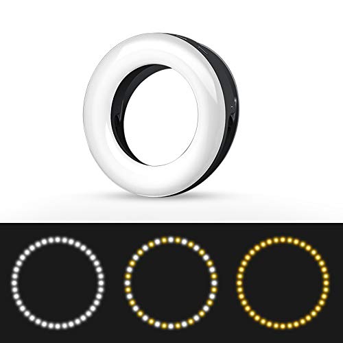 Selfie Ring Light Rechargeable Portable Clip-on Selfie Fill Light with 40 LED for Smart Phone Photography, Camera Video, Girl