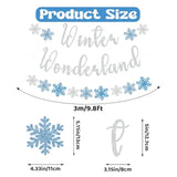 Winter Wonderland Banner, Pre-Strung Christmas Banner For Mantle, Glitter Snowflake Banner, Winter Wonderland Sign For Winter New Year Xmas Party Fireplace Hanging Supplies