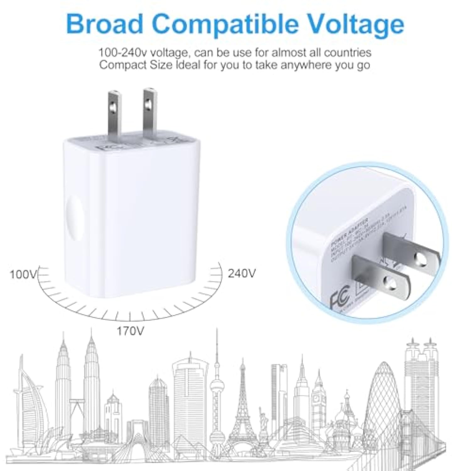 [2-Pack] For Samsung Fast Charging Block Usb C Power Adapter Android Block Brick 20W Type C Wall Plug Compatible Galaxy A36 A17 5G A26 A16 A56 Z Flip 7 S25 Fe Ultra A35 A15 S24,Iphone 16 Wal Lcharger