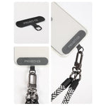 Phone Tether Tab 2 Pack,Universal Phone Lanyard Patch Without Adhesive,Phone Strap Replacement Part For Cell Phone (Black&Clear)