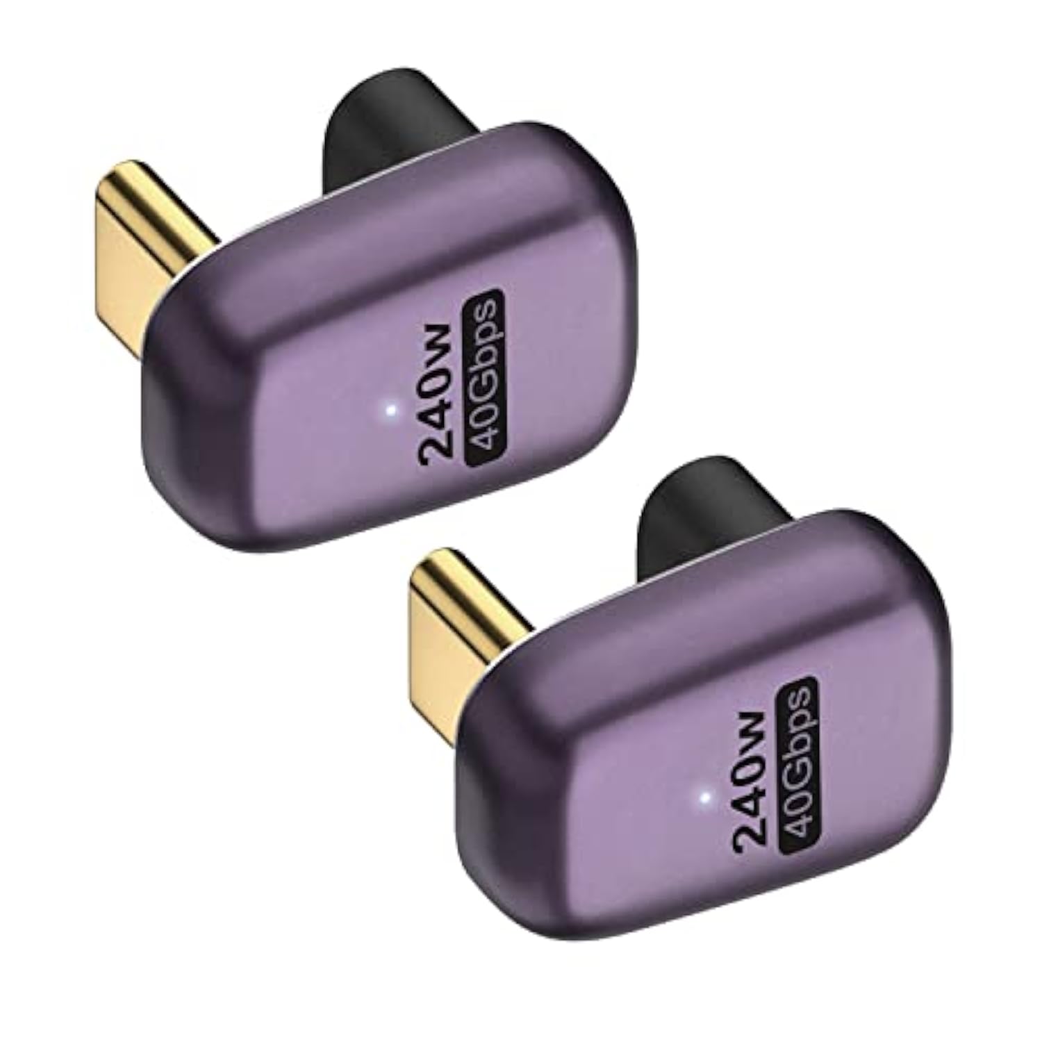 240W Usb C 180 Degree Adapter (2 Pack), U Shape Type C Male To Female 40Gbps C