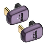 240W Usb C 180 Degree Adapter (2 Pack), U Shape Type C Male To Female 40Gbps C