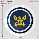 Havercamp U.S. Navy Party for 16 guests! Includes 16 ea. 7” Dessert Plates and Beverage Napkins in the Official U.S. Navy Crest and Logo.