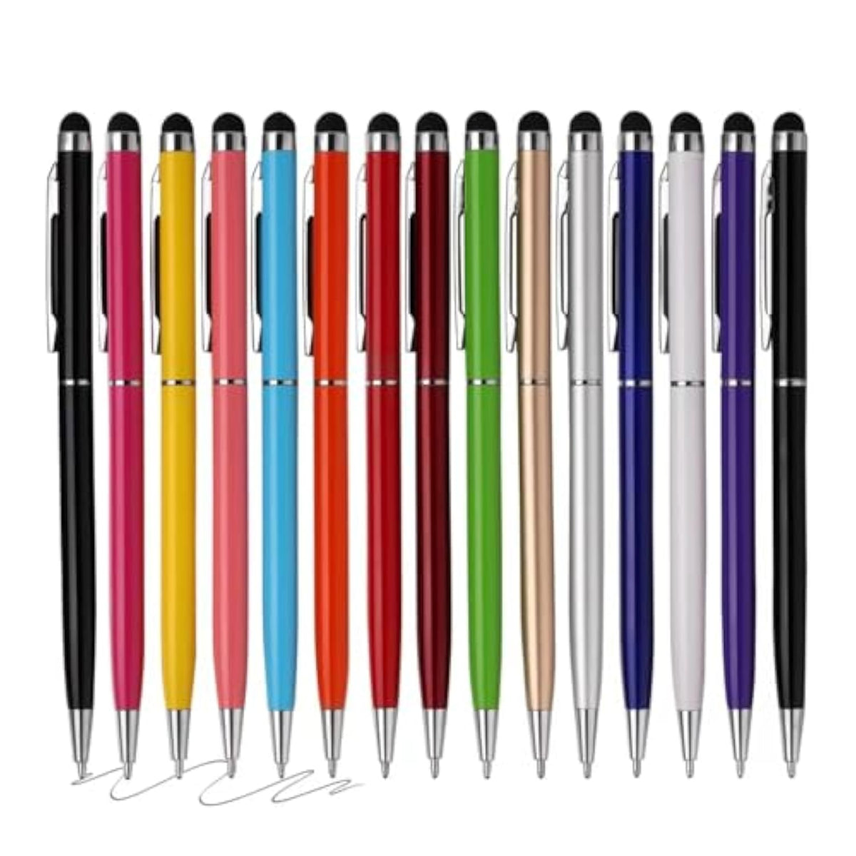 15-Pack 2-in-1 Stylus & Ballpoint Pens for Touchscreens Phones Tablets Kindle