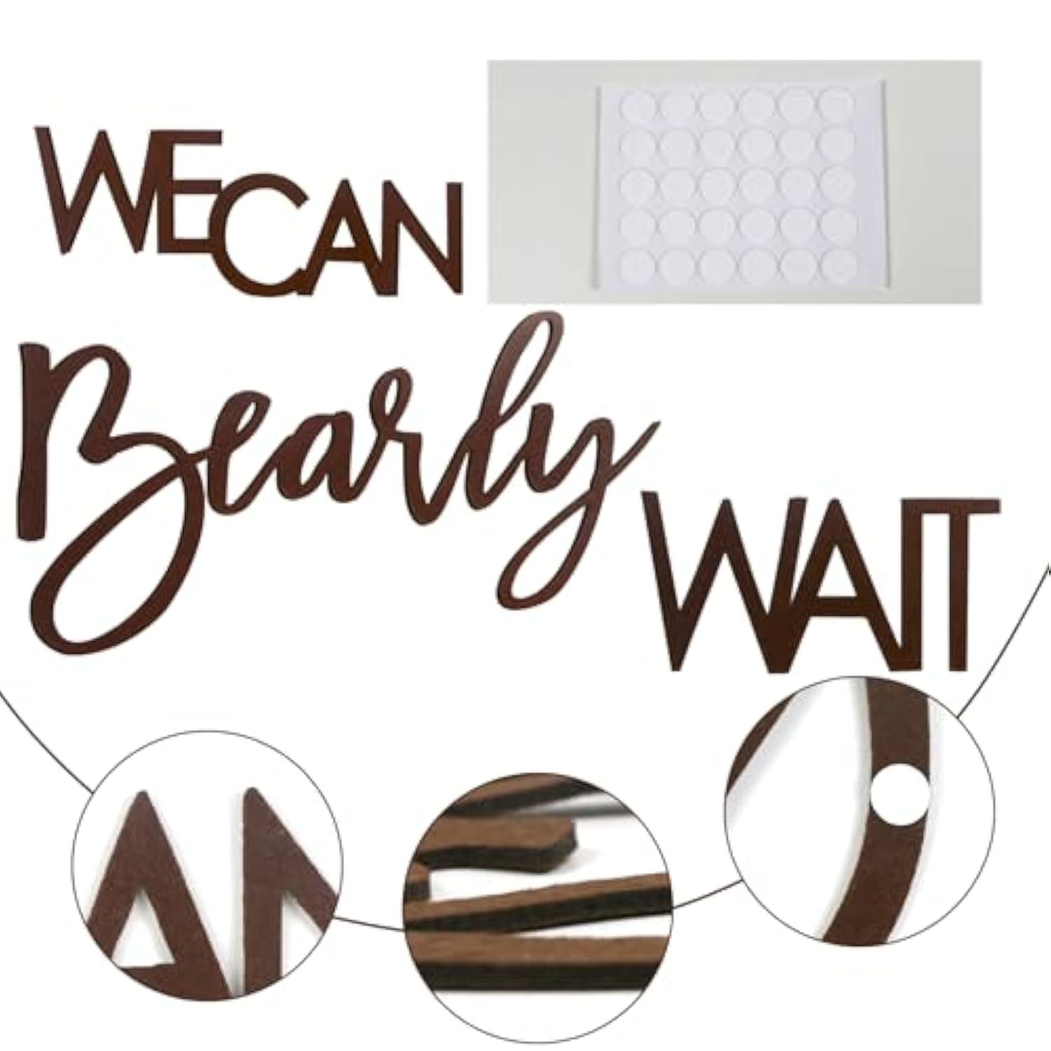 "We Can Bearly Wait" Teddy Bear Sign, Baby Shower & Gender Reveal Backdrop Banner
