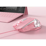 Aj120 Wired Gaming Mouse, Ergonomic Led Backlit Usb Gamer Mice Computer Laptop Pc, For Windows Mac Linux Os, Pink
