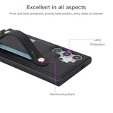 Crossbody Case For Samsung Galaxy S25 Ultra With Card Slot Holder For Women, Adjustable Shoulder Strap Lanyard With Wristband Kickstand Phone Cover Case For Samsung S25 Ultra Kb Black