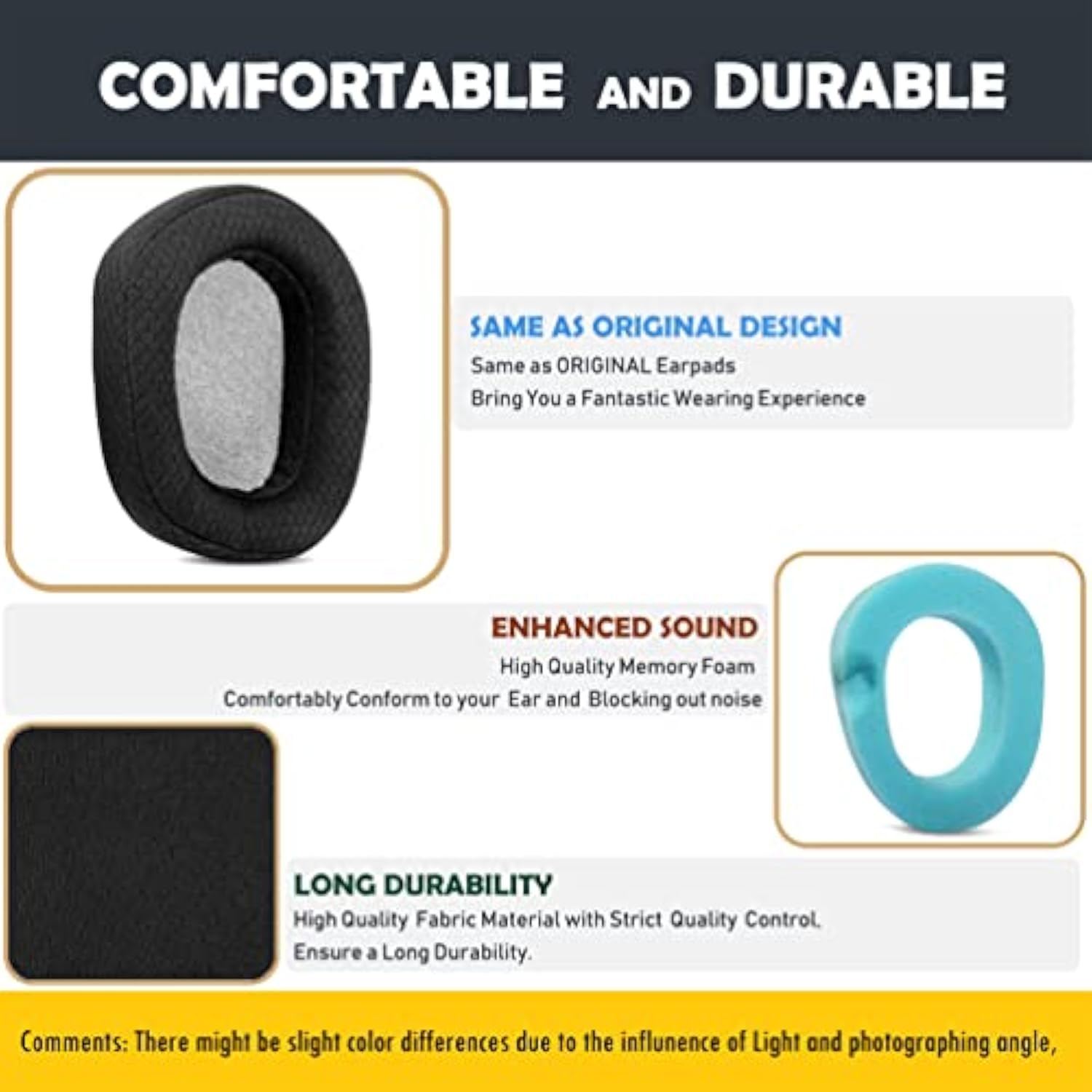 Headphone Ear Pads Cushion Memory Foam Replacement-Earpads Compatible With Logitech G335 Wired Gaming Headphones