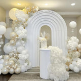 Pearl White Balloon Garland Arch Kit 132 Pcs Bow Coquette Sand White Ivory Party Balloons With Pastel Pink Long Latex Balloon For Girls Princess Wedding Baby Shower Bridal Birthday Party Decor
