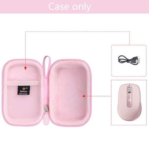 Pink Portable Hard Storage Case, For Mx Anywhere 3S / Mx Anywhere 3 / Anywhere 2 Compact Performance Mouse