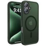 Magnetic For Iphone 16 Case,[Compatible With Magsafe][Military Grade Drop Protection] Anti-Fingerprint Translucent Matte Shockproof Protective Case For Iphone 16 Phone Case 6.1",Alpine Green