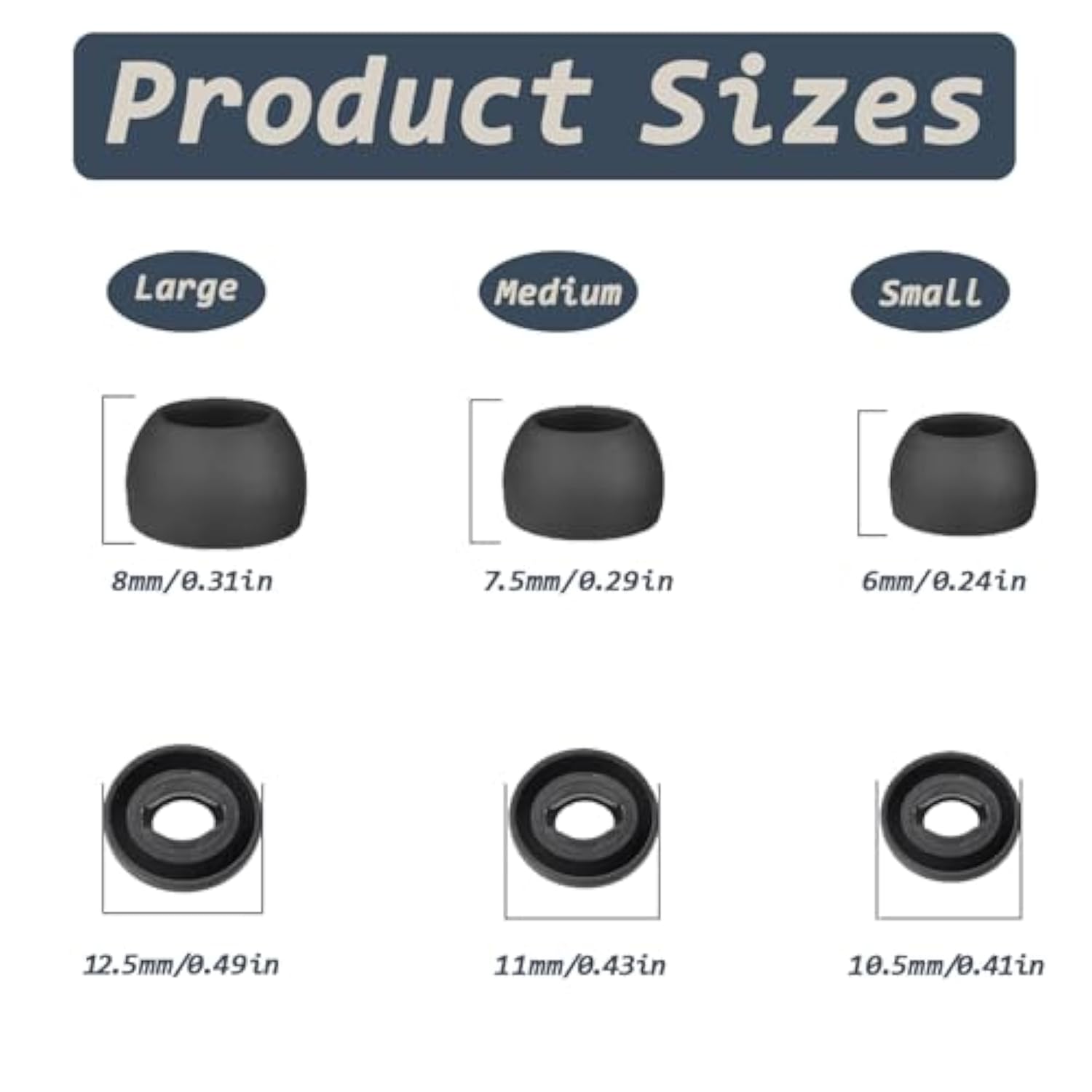 6 Pairs Replacement Eartips For Samsung Galaxy Buds Pro Headphones, Silicone Tips Earbuds Eartips Set, L/M/S Earplug Replacement Accessories (Black, With Pen)