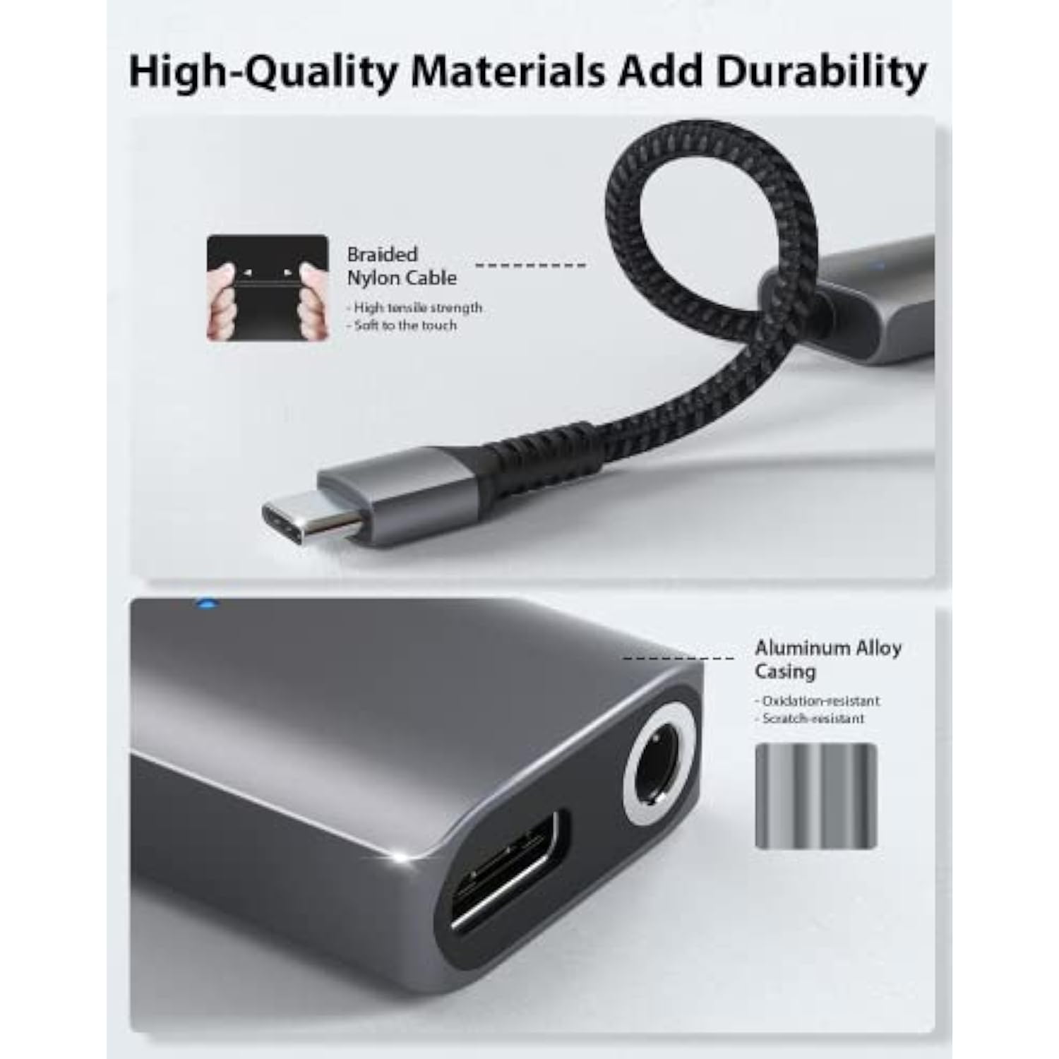 2-In-1 Usb C To 3.5Mm Headphone Charge Adapter Aux Mic Jack With Pd Fast Charging High Resolution Dac For Earphones Iphone 17 16 15, Galaxy S25 /24/S24+/S23/S22/S21, Ipad Pro, Pixel 9/8/7
