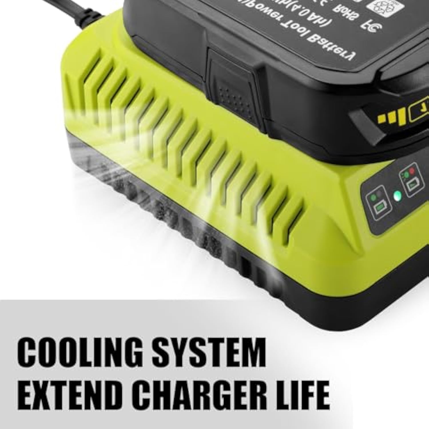 2Ports 18V Battery Charger P117 P118 Replacement For Ryobi 18Volt One+ Batteries Dual Port Charger Compatible With Ryobi 12V-18V Li-Ion & Nicad Nimh Battery P100 P102 P103 P105 P107 P108