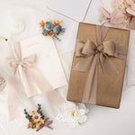 Ivory Champagne Silk Satin Ribbon 1.5 Inch X 30 Yard Handmade Frayed Chiffon Ribbon For Gift Wrapping Wedding Invitations Bridal Bouquets Home Decor