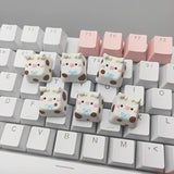 Handmade Cartoon Calf Keycaps Cute Pbt Base For Esc Key, Mechanical Keyboard K