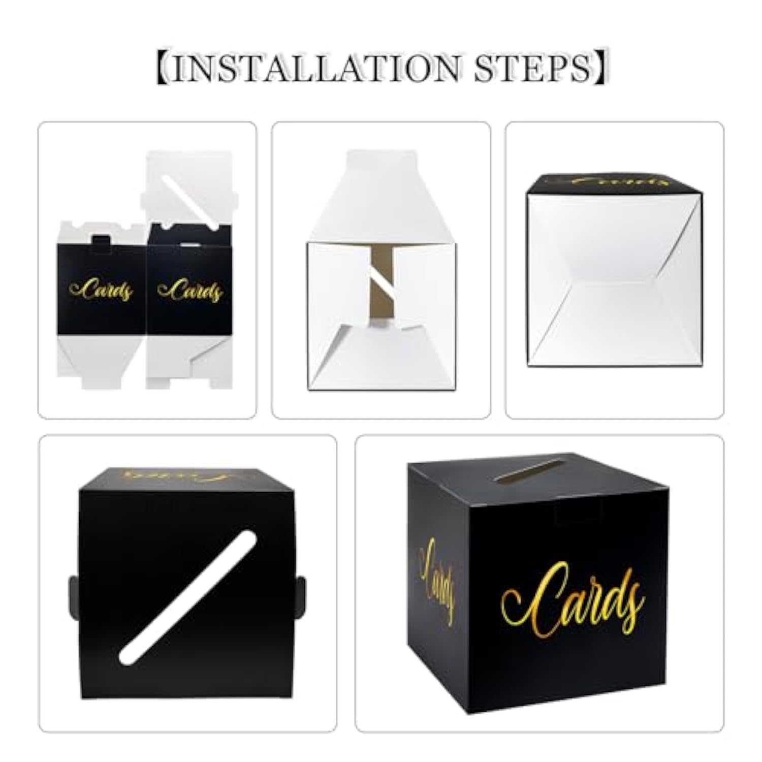 Black Gold Card Box Money Envelope Gift Card Holder Wedding Baby Shower Birthday