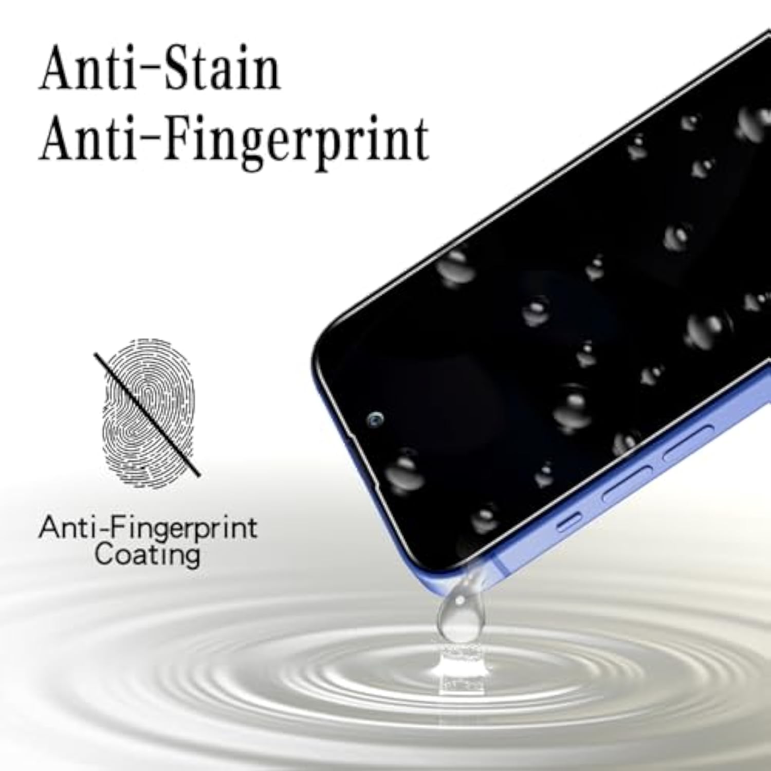 [2-Pack Privacy Screen Protector For Iphone 16 Plus Tempered Glass, Anti Spy, No Bubbles, Anti Scratch, Easy To Install