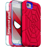 For Se 2022/2020 Case, For 8/7 / 6 / 6S With [2Pack] Tempered Glass Screen Protector, Heavy Duty Shockproof Protective Se 3Rd/2Nd Generation Cover 4.7" For Kids Boys