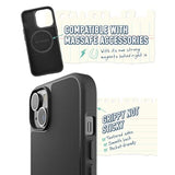 Iphone 14 Magnetic Case - Gripmunk Compatible With Magsafe [Lightweight + Protective] Slim/Thin Grip Cover With Microfiber Lining For Apple Iphone 14 - Black Tie Affair