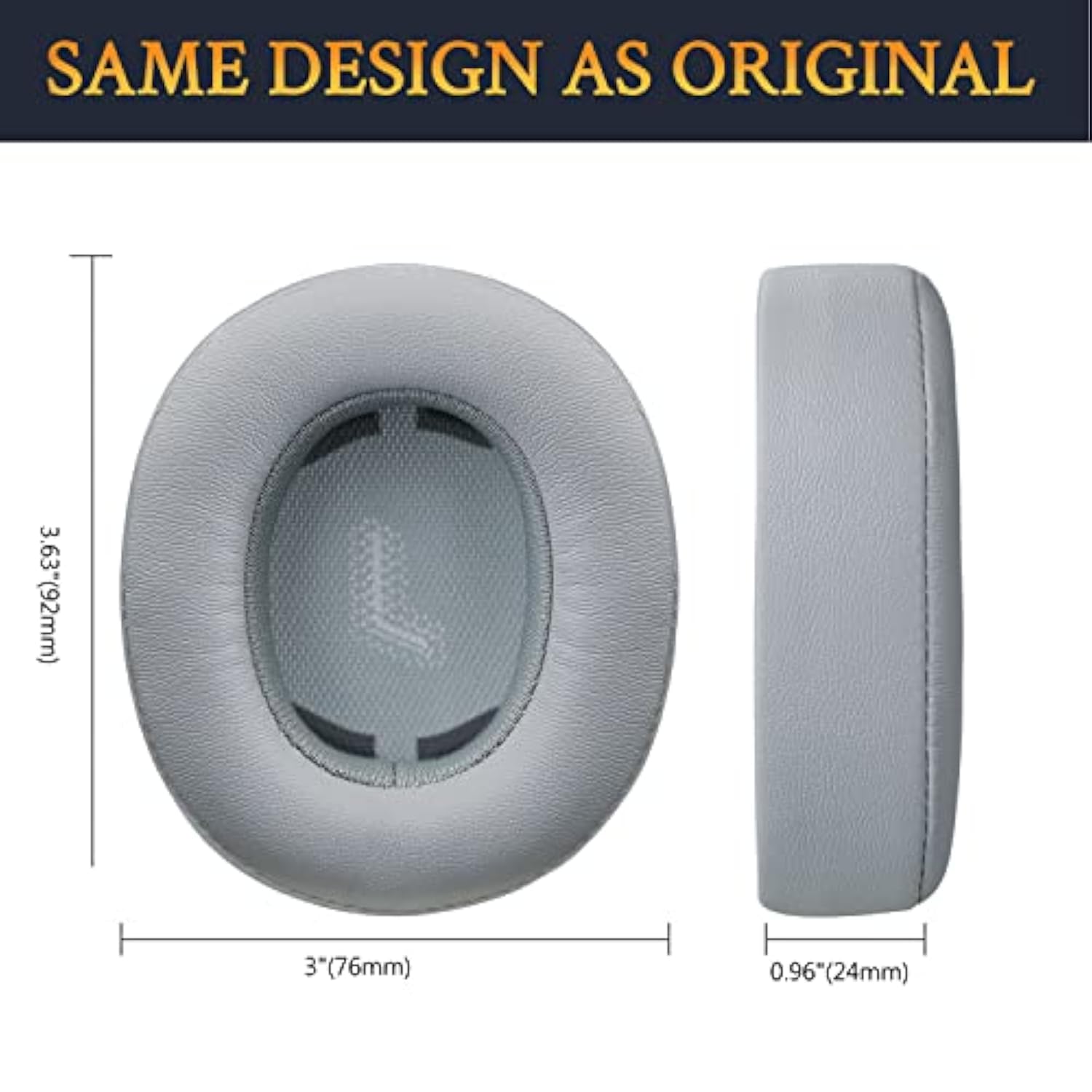Replacement Earpads For Jbl E55Bt(E55 Bt) Over-Ear Wireless Headphones, Ear Pads Cushions With Softer Protein Leather, Noise Isolation Foam - Grey