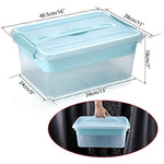 Stack & Carry Box, Clear Plastic Storage Container Stackable Home Utility Box With Removable Tray Multi-Purpose Storage Bin For Organizing Stationery, Sewing, Art Craft Supplies(Blue)