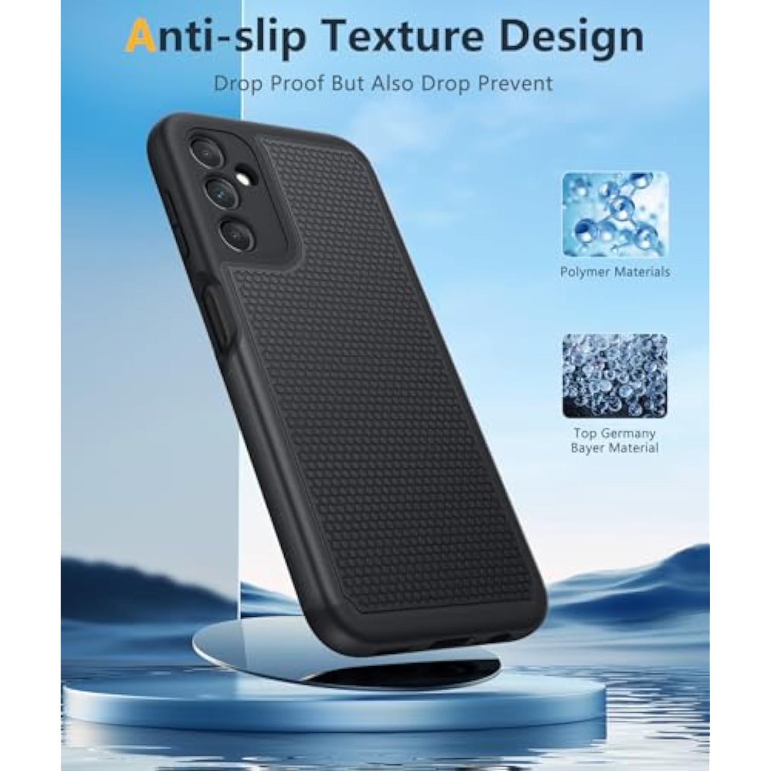 For Samsung Galaxy A14 5G Case: Dual Layer Protective Heavy Duty Cell Phone Cover Shockproof Rugged With Non Slip Textured Back - Protection Bumper Tough - 2023, 6.6Inch (Matte Black)