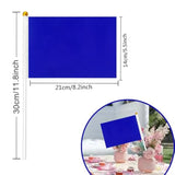 25 Pack Solid Blue Mini Flags on Sticks 5x8" for DIY and Party Decorations