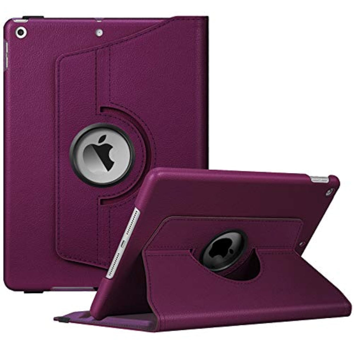 Fintie Rotating Case For 9Th Generation (2021) / 8Th Generation (2020) / 7Th Gen (2019) 10.2 Inch - 360 Degree Rotating Stand Cover With Pencil Holder, Auto Wake Sleep, Purple