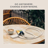 Satechi OntheGo USB-C Lanyard Cable, 60W Fast Charging, 480Mbps Data Transfer, Built-in Crossbody Strap, Adjustable 1.5m / 4.9ft Braided Cord, USB-C to USB-C Cable for iPhone, Android – Sand