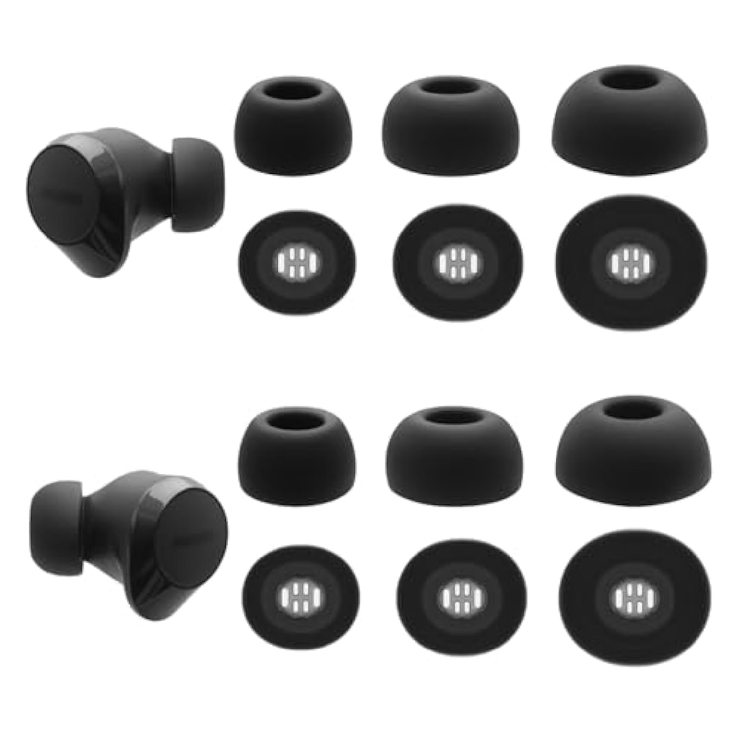 Replacement Silicone Eartips For Philips Tat1219, Tat3519 Earbuds Tips, 6 Pairs (S/M/L) Black