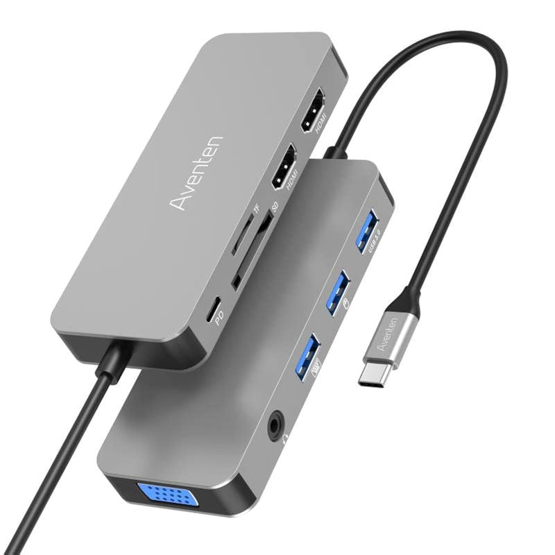 Usb C Hub Multiport Adapter Vga, 10In1 Usb And Dual Hdmi Hub For Laptop Dockin