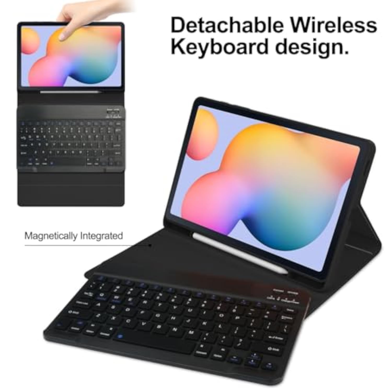 Backlit Keyboard For Galaxy Tab S9 Fe+ 12.4?/ Tab S10+ / Tab S9+ / Tab S8+/S7+/S7 Fe 12.4 Inch Keyboard Case With Mouse, Magnetic Detachable Backlight Color Keyboard,Dark Green+Black