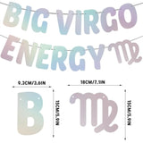 Big Virgo Energy Banner, Iridescent Foil Banner For Virgo Aug/Sept Birthday Party Decor,Virgo Season Decor, Astrology Party Supplies