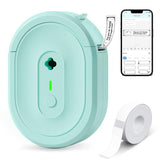 Label Maker Machine With Tape, N12 Portable Bluetooth Label Printer, Wireless Mini Label Makers Thermal Sticker With Multiple Templates For Home, Kitchen, School, Office Organization, Green