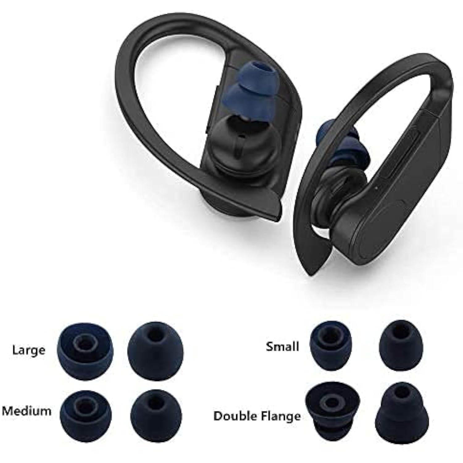 16Pcs Navy Ear Tips Ear Buds Ear Gels Replacement For Beat S By Dr Dre Powerbeats Pro, Eartips Earbuds Eargels Compatible With Powerbeats Pro/Beat S X, Sml And Double Flange, Navy