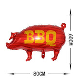 Bbq Party Balloons, Pig Shaped Bbq Mylar Foil Balloon For Birthday Baby Shower Wedding Summer Decorations Supplies