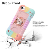 Markill Compatible With Iphone Se3/Iphone Se2,Iphone 6/6S Case,Iphone7/Iphone8 Case 4.7 Inch With Ring Stand, Heavy-Duty Grade Shockproof Phone Cover For Kids Girls. (Rainbow Pink)