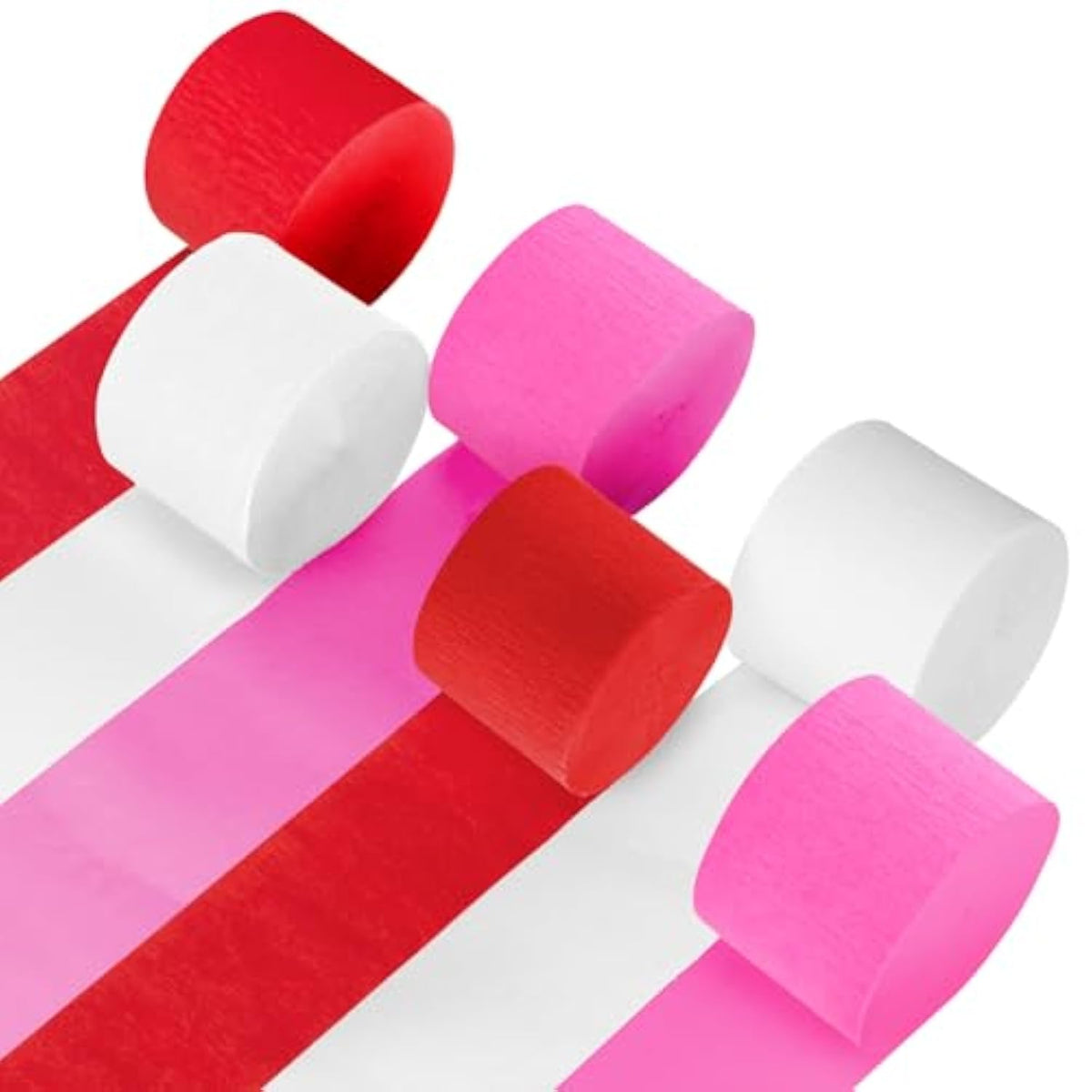 Valentines Streamers - 6 Rolls 492Ft Red And Pink White Streamers For Valentines Day Decorations Mother'S Day Bachelorette Engagement Party Wedding Birthday Girl'S Day Baby Shower Party Decor