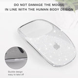 Cover Compatible With Apple Magic Mouse 1&2, Ultra Thin Transparent Plastic Hard Case For Magic Mouse, 3-Layer Drop-Resistant And Dust Proof Protective Skin With Glitter Pattern Design