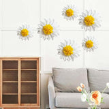 Daisy Tissue Paper Pom Poms Party Decorations White Yellow Flowers Wall Hanging 1St Birthday Bridal Baby Shower Wedding Classroom Décor 12" 8" Pack Of 10