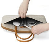 Protective Laptop Sleeve Compatible With Macbook Air 15 Inch M3 M2 / Pro 16 Inch 2024-2019 M4 M3 M2 M1, 15.4-15.6-16.2 Inch Notebook With 2 Pockets&Handle&Belt (Apricot, 16Inch)