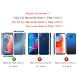 For Motorola Moto G Play 2024 Case With Slide Camera Cover Hd Screen Protector [Military Grade Drop Tested] Magnetic Ring Holder Kickstand Protective Phone Case For Moto G Play 4G 2024, Black