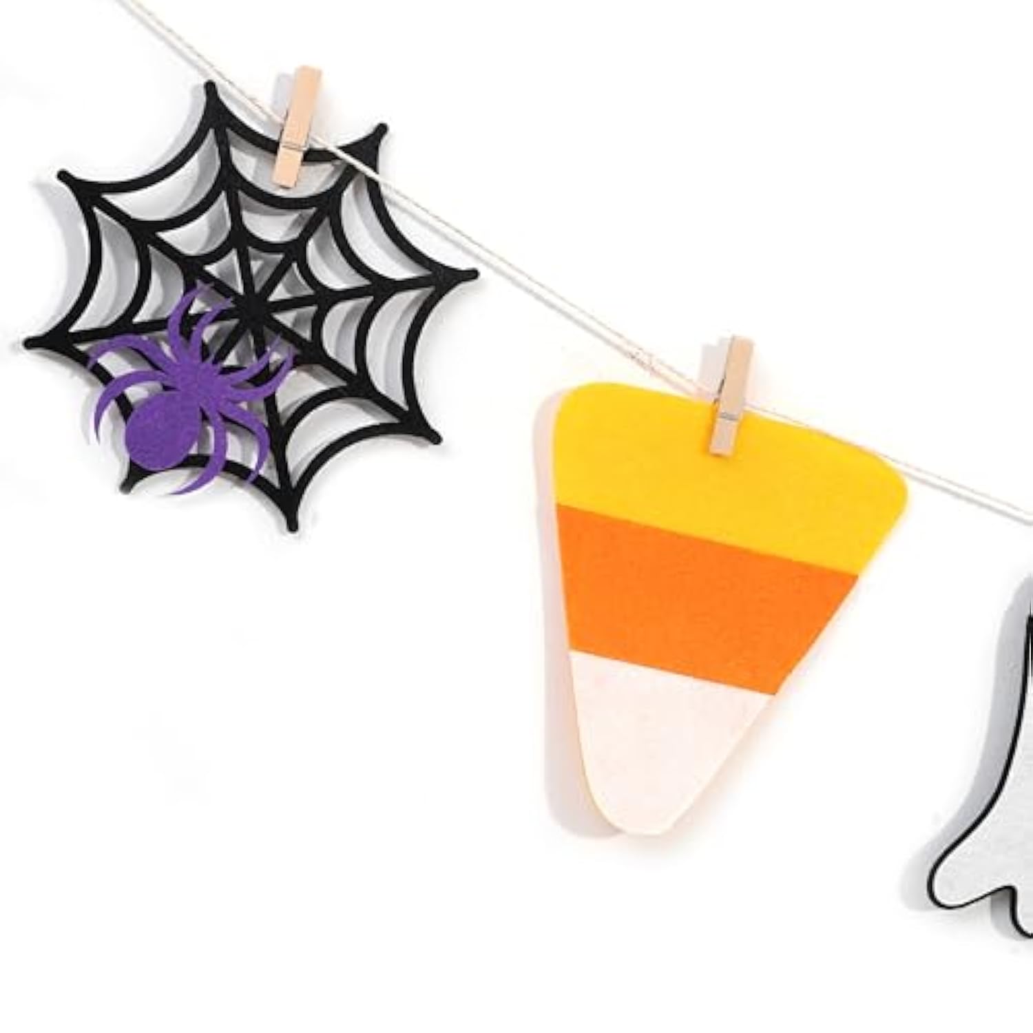 Felt Halloween Garland Cute Ghost Bat Banner Little Boo Party Decor for Kids